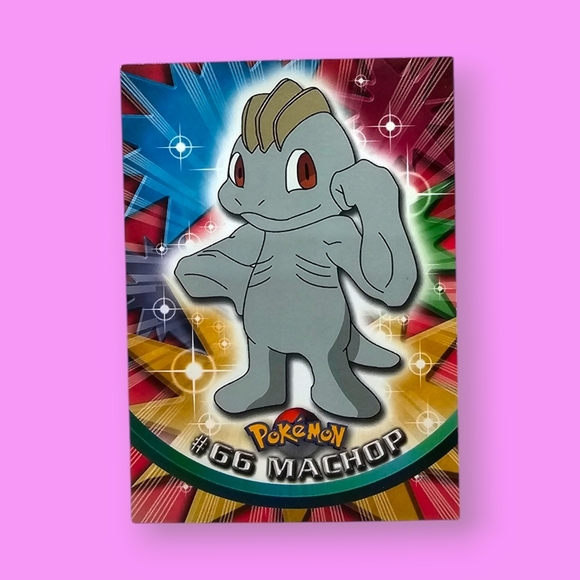 Pokemon 1999 TOPPS Machop #66 Blue Logo TV Animation Edition Card - Picture 1 of 4